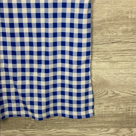 NWOT Time and Tru Blue White Checkered Tank Top - Picture 3 of 5